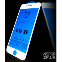 Скло захисне 10D для iPhone 6- білий