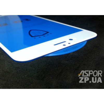 Скло захисне 10D для iPhone 6 Plus- білий