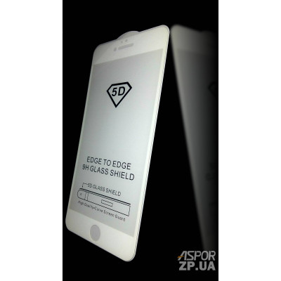 Скло захисне Full Glue для iPhone 6 Plus в тех. упаковці- білий Скло захисне Full Glue для iPhone 6 Plus в тех. упаковці- білий