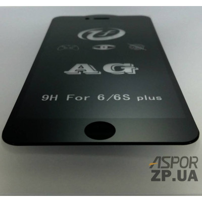 Скло захисне 9K AG MATTE для iPhone 6 Plus в тех. упаковці- чорний