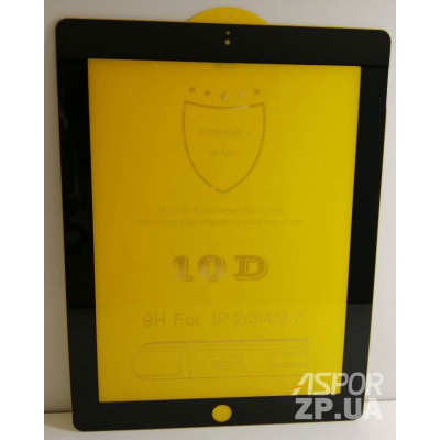 Скло захисне 10D для планшета iPad 1/2/3/4- чорний