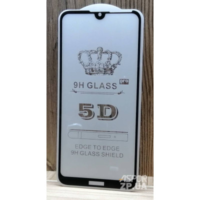 Скло захисне Full Glue для Huawei Y7 2019 в тех. упаковці- чорний Скло захисне Full Glue для Huawei Y7 2019 в тех. упаковці- чорний