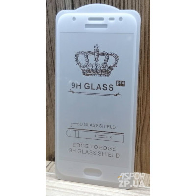 Скло захисне Full Glue для Samsung J330/J3 2017 в тех. упаковці- білий Скло захисне Full Glue для Samsung J330/J3 2017 в тех. упаковці- білий