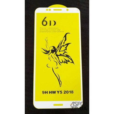 Скло захисне 6D Premium для Huawei Y5 2018/Honor 7A в тех. упаковці- білий Скло захисне 6D Premium для Huawei Y5 2018/Honor 7A в тех. упаковці- білий