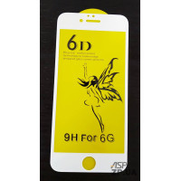 Скло захисне 6D Premium для iPhone 6 в тех. упаковці- білий Скло захисне 6D Premium для iPhone 6 в тех. упаковці- білий