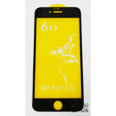 Скло захисне 6D Premium для iPhone 6 в тех. упаковці- чорний Скло захисне 6D Premium для iPhone 6 в тех. упаковці- чорний