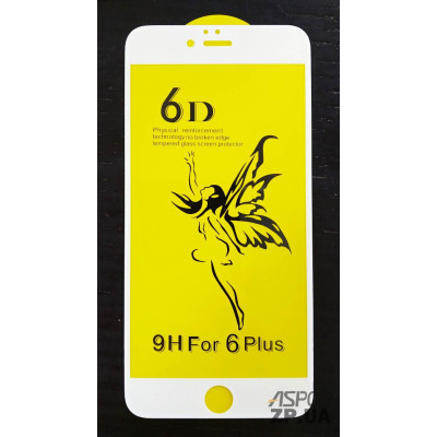 Скло захисне 6D Premium для iPhone 6 Plus в тех. упаковці- білий Скло захисне 6D Premium для iPhone 6 Plus в тех. упаковці- білий