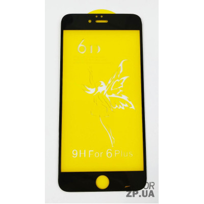 Скло захисне 6D Premium для iPhone 6 Plus в тех. упаковці- чорний Скло захисне 6D Premium для iPhone 6 Plus в тех. упаковці- чорний