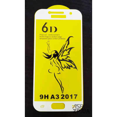 Скло захисне 6D Premium для Samsung A320/A3 2017 в тех. упаковці- білий Скло захисне 6D Premium для Samsung A320/A3 2017 в тех. упаковці- білий