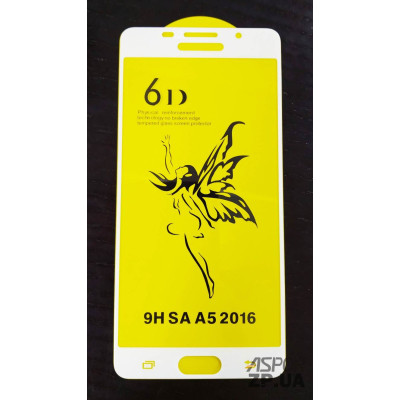 Скло захисне 6D Premium для Samsung A510/A5 2016 в тех. упаковці- білий Скло захисне 6D Premium для Samsung A510/A5 2016 в тех. упаковці- білий