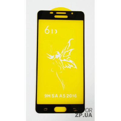 Скло захисне 6D Premium для Samsung A510/A5 2016 в тех. упаковці- чорний Скло захисне 6D Premium для Samsung A510/A5 2016 в тех. упаковці- чорний