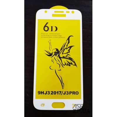 Скло захисне 6D Premium для Samsung J330/J3 2017 в тех. упаковці- білий Скло захисне 6D Premium для Samsung J330/J3 2017 в тех. упаковці- білий