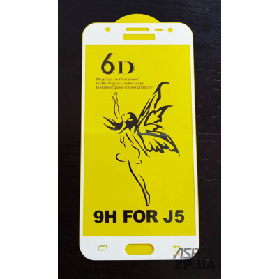 Скло захисне 6D Premium для Samsung J500/J5 2015 в тех. упаковці- білий Скло захисне 6D Premium для Samsung J500/J5 2015 в тех. упаковці- білий