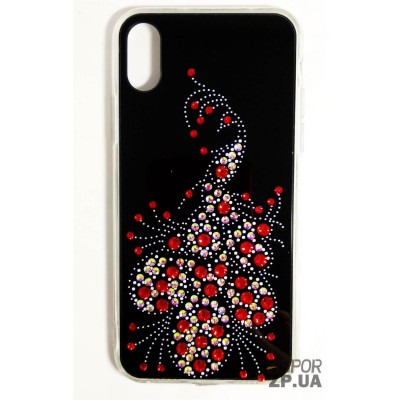 Накладка Younicou Квітка Swarowski для iPhone X/XS- чорний Накладка Younicou Квітка Swarowski для iPhone X/XS- чорний