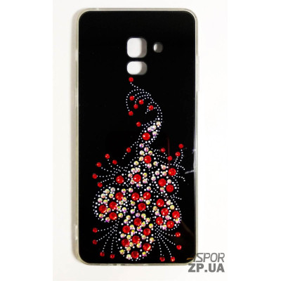 Накладка Younicou Квітка Swarowski для Samsung A8 Plus/A730- чорний Накладка Younicou Квітка Swarowski для Samsung A8 Plus/A730- чорний