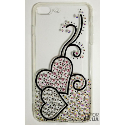 Накладка Younicou Серденька Swarowski для iPhone 7 Plus/8 Plus- прозорий Накладка Younicou Серденька Swarowski для iPhone 7 Plus/8 Plus- прозорий