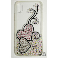 Накладка Younicou Серденька Swarowski для iPhone X/XS- прозорий Накладка Younicou Серденька Swarowski для iPhone X/XS- прозорий