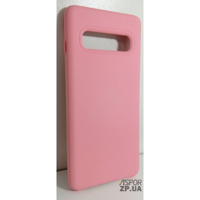 Накладка (з мікрофіброю) Silk No Brand для Samsung S10- рожевий Накладка (з мікрофіброю) Silk No Brand для Samsung S10- рожевий