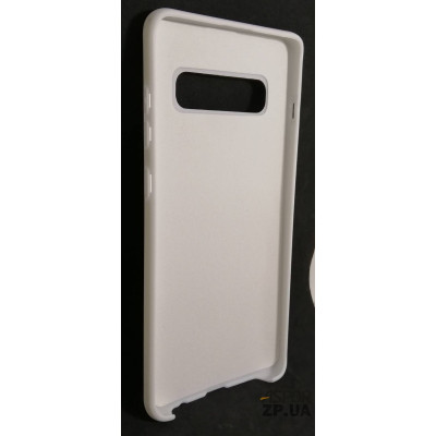 Накладка (з мікрофіброю) Silk No Brand для Samsung S10 Plus- білий