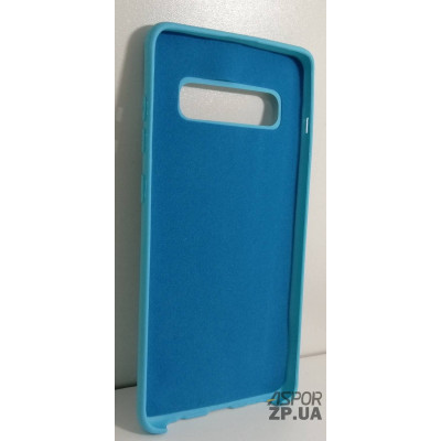 Накладка (з мікрофіброю) Silk No Brand для Samsung S10 Plus- блакитний