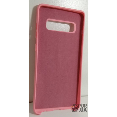 Накладка (з мікрофіброю) Silk No Brand для Samsung S10 Plus- рожевий
