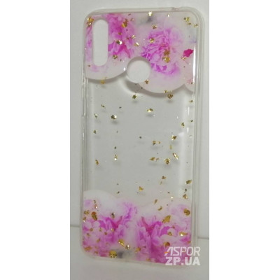 Накладка прозора з малюнком для Huawei Y7 2019- Півонії Накладка прозора з малюнком для Huawei Y7 2019- Півонії