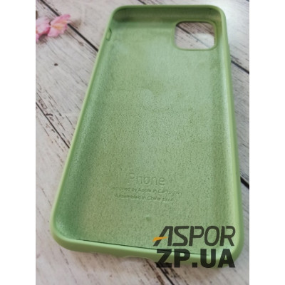Накладка (з мікрофіброю) Silk Original Full Cover для iPhone 11 Pro Max- №1 м`ятно- зелений