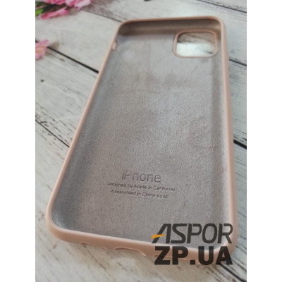 Накладка (з мікрофіброю) Silk Original Full Cover для iPhone 11 Pro Max- рожевий пісок