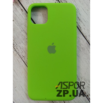 Накладка (з мікрофіброю) Silk Original Full Cover для iPhone 11 Pro Max- салатовий Накладка (з мікрофіброю) Silk Original Full Cover для iPhone 11 Pro Max- салатовий