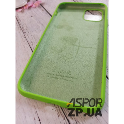Накладка (з мікрофіброю) Silk Original Full Cover для iPhone 11 Pro Max- салатовий