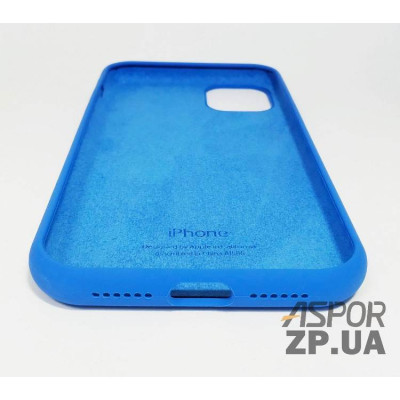 Накладка (з мікрофіброю) Silk Original Full Cover для iPhone 11 Pro Max- світло- синій