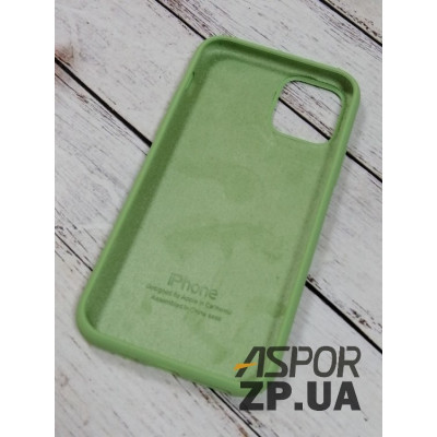 Накладка (з мікрофіброю) Silk Original Full Cover для iPhone 11 Pro- №1 м`ятно- зелений