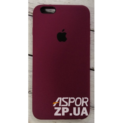 Накладка (з мікрофіброю) Silk Original Full Cover для iPhone 6 Plus/6S Plus- №59 бордовий