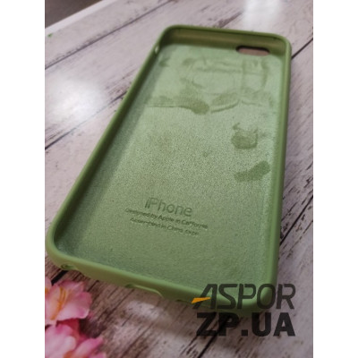 Накладка (з мікрофіброю) Silk Original Full Cover для iPhone 6 Plus/6S Plus- №1 м`ятно- зелений
