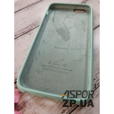 Накладка (з мікрофіброю) Silk Original Full Cover для iPhone 6/6S- бірюзовий
