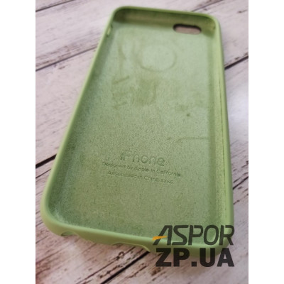 Накладка (з мікрофіброю) Silk Original Full Cover для iPhone 6/6S- м`ятно-зелений