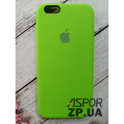 Накладка (з мікрофіброю) Silk Original Full Cover для iPhone 6/6S- салатовий