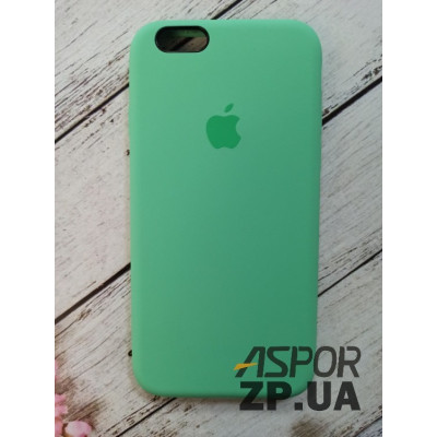 Накладка (з мікрофіброю) Silk Original Full Cover для iPhone 6/6S- світло-зелений