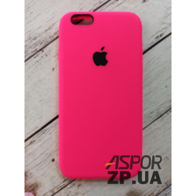 Накладка (з мікрофіброю) Silk Original Full Cover для iPhone 6/6S- яскраво-рожевий