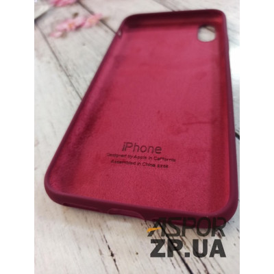Накладка (з мікрофіброю) Silk Original Full Cover для iPhone XS Max- №59 бордовий