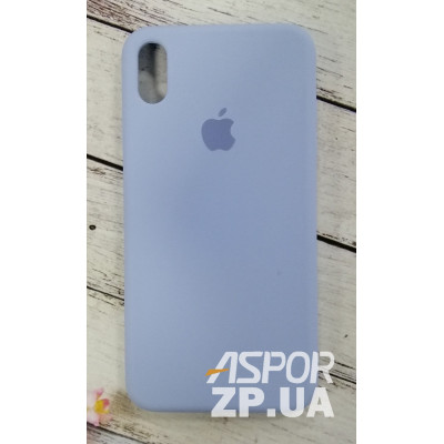 Накладка (з мікрофіброю) Silk Original Full Cover для iPhone XS Max- №5 блакитний