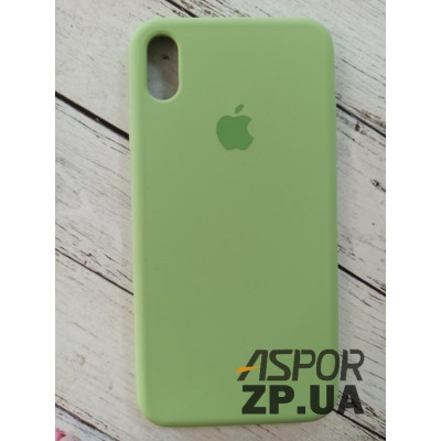 Накладка (з мікрофіброю) Silk Original Full Cover для iPhone XS Max- №1 м`ятно- зелений Накладка (з мікрофіброю) Silk Original Full Cover для iPhone XS Max- №1 м`ятно- зелений