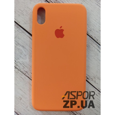 Накладка (з мікрофіброю) Silk Original Full Cover для iPhone XS Max- №48 помаранчевий