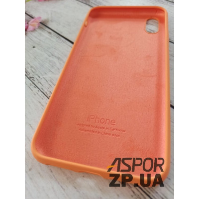 Накладка (з мікрофіброю) Silk Original Full Cover для iPhone XS Max- №48 помаранчевий