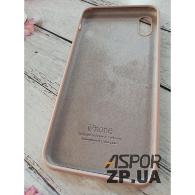 Накладка (з мікрофіброю) Silk Original Full Cover для iPhone XS Max- рожевий пісок
