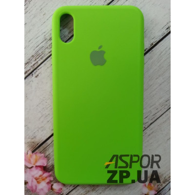 Накладка (з мікрофіброю) Silk Original Full Cover для iPhone XS Max- салатовий Накладка (з мікрофіброю) Silk Original Full Cover для iPhone XS Max- салатовий