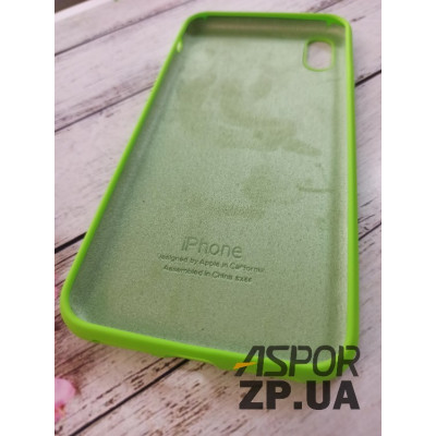 Накладка (з мікрофіброю) Silk Original Full Cover для iPhone XS Max- салатовий