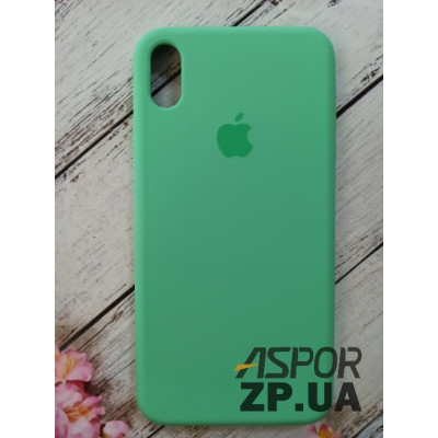 Накладка (з мікрофіброю) Silk Original Full Cover для iPhone XS Max- №51 світло- зелений
