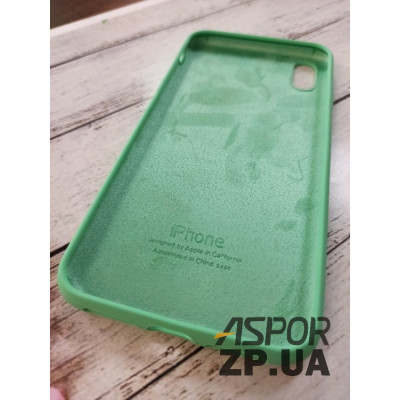 Накладка (з мікрофіброю) Silk Original Full Cover для iPhone XS Max- №51 світло- зелений