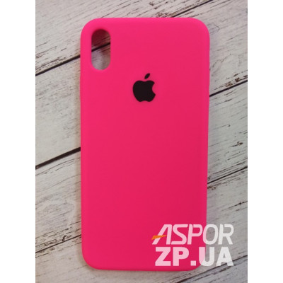 Накладка (з мікрофіброю) Silk Original Full Cover для iPhone XS Max- №39 яскраво- рожевий